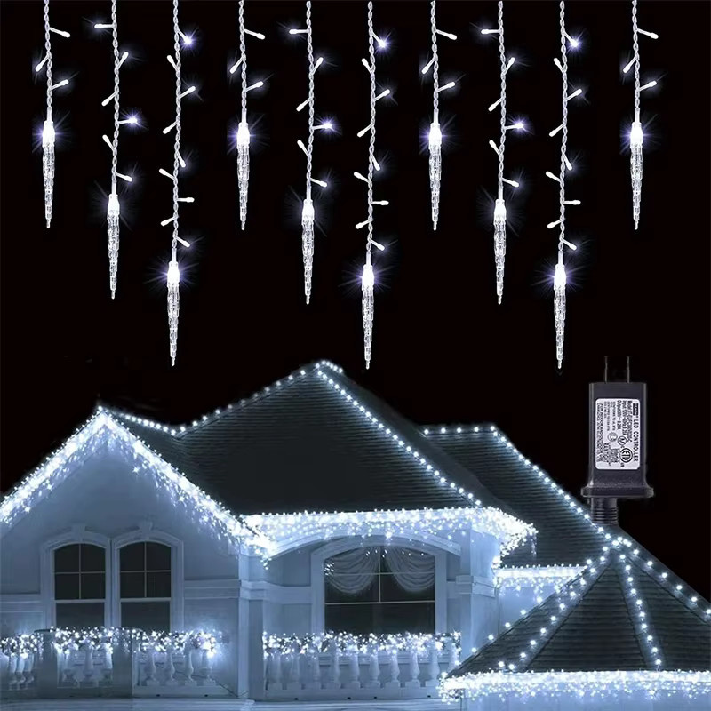 LED-Lichtervorhang Eiszapfen-Lichterkette OKAL RED EAST in Transparent für die Außenbeleuchtung im Garten und zur Weihnachtsdekoration - Bild 2