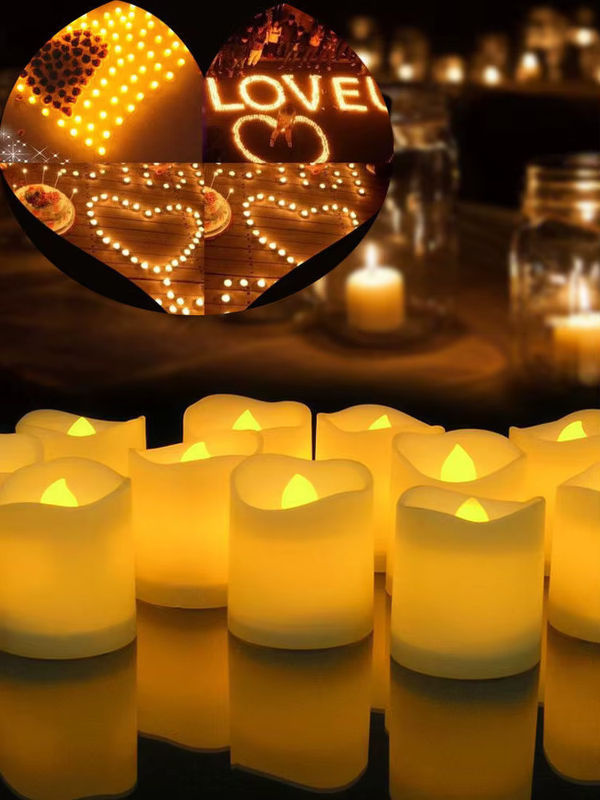 24er Set Flammenlose LED Teelichter in Weiß mit Flackereffekt für Dekoration zu Halloween, Hochzeit und Weihnachten - Bild 7