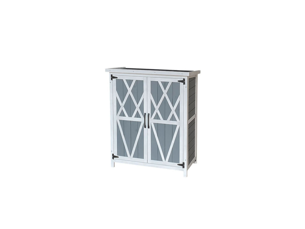 Home Deluxe Gartenschrank YANA aus Fichtenholz in Grau, B/T/H: 90 x 40 x 75 cm - Bild 3