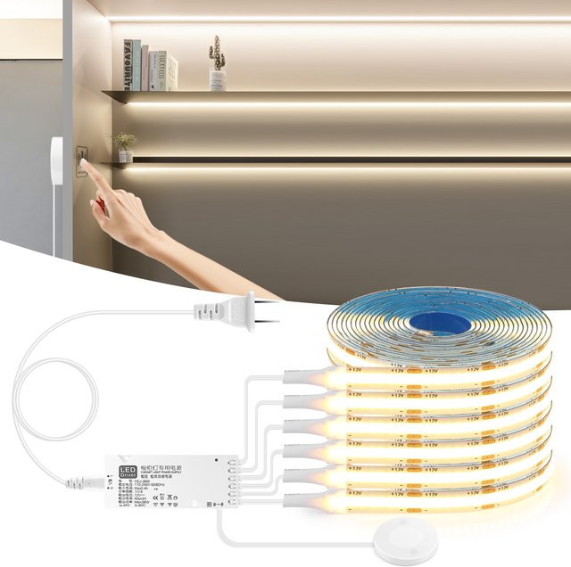 Rybakov Parallel COB LED Unterbauleuchte mit Bewegungssensor und Touch-Schalter, Warmweiß, Weiß - Bild 1
