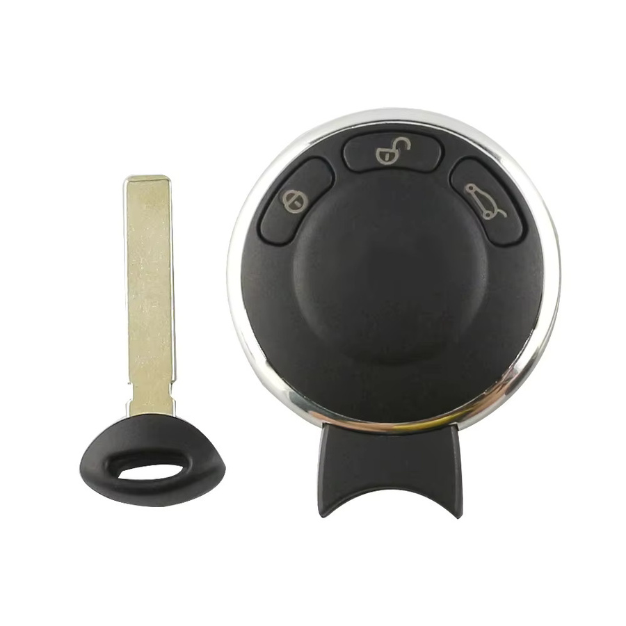 YIQIXIN Fernbedienung Autoschlüssel Shell Fob Case für BMW Mini Cooper R56 R57 R58 R60 R61 Clubman Countryman, 3 Tasten, Schwarz, ungeschnittene Klinge, ohne Logo - Bild 2