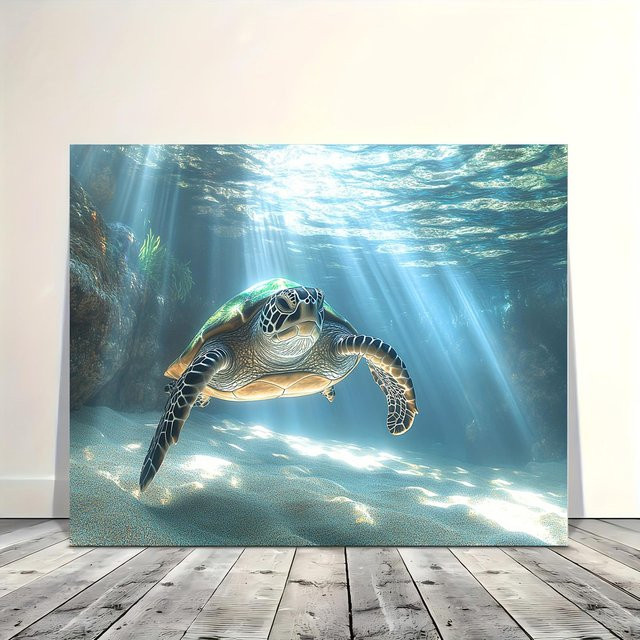 Loggerhead-Schildkröten Wandteppich von JMG Household Supplies in Blau, Polyester, B: 150 cm, H: 100 cm - Bild 1