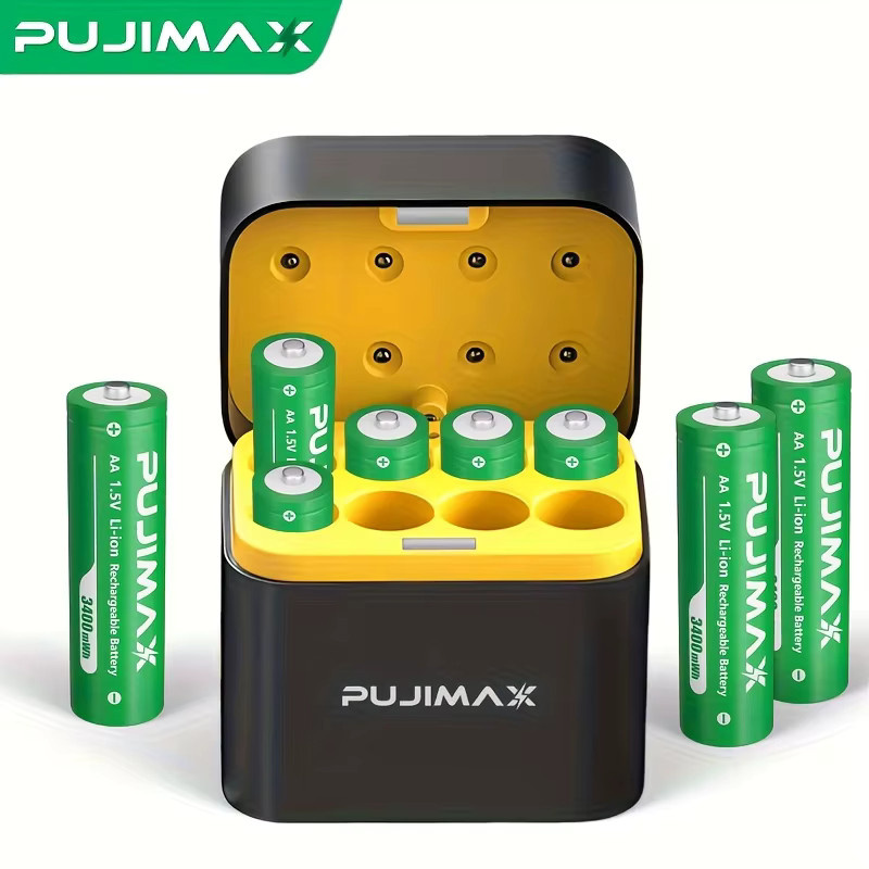 PUJIMAX Li-Ion AA-Akkus 1,5 V mit 3400 mWh und Ladegerät für Radiowecker und Videospiele - Bild 6