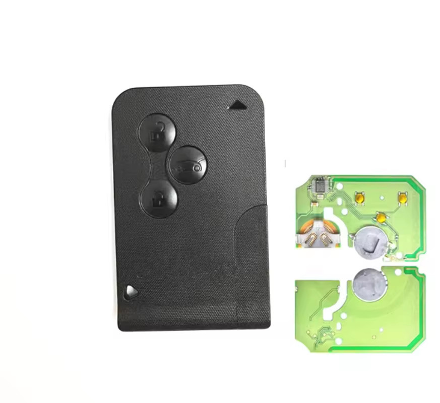 Wilongda Funkschlüssel 433 MHz ID46 PCF7947 Chip mit 3 Tasten und Notfallkarte für Renault Megane 2 3 Scenic Clio 2003–2008 in Schwarz - Bild 1
