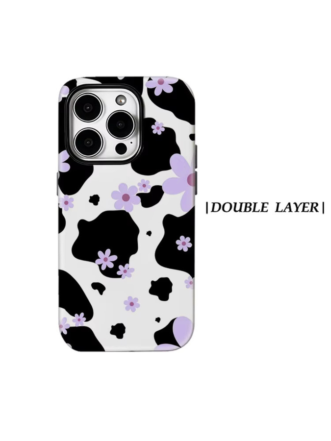 Potdemiel Handyhülle mit Kuh-Design für iPhone 17 16 15 14 13 Pro Max Plus, magnetisch, doppelschichtig und robust, Schwarz und Rosa - Bild 6