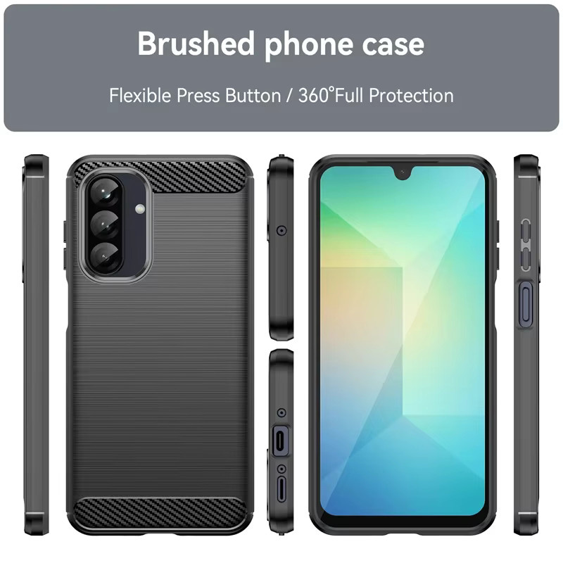 Samsung Galaxy A26 A36 A56 A16 A06 Schutzhülle aus weichem Silikon im Carbon-Look in Schwarz und Rot - Bild 3