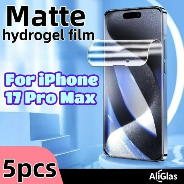 5 Stück SnakeGlass Hydrogel-Displayschutzfolie für iPhone 17 Pro Max, Mattierte TPU-Folie, Transparent - Bild 1