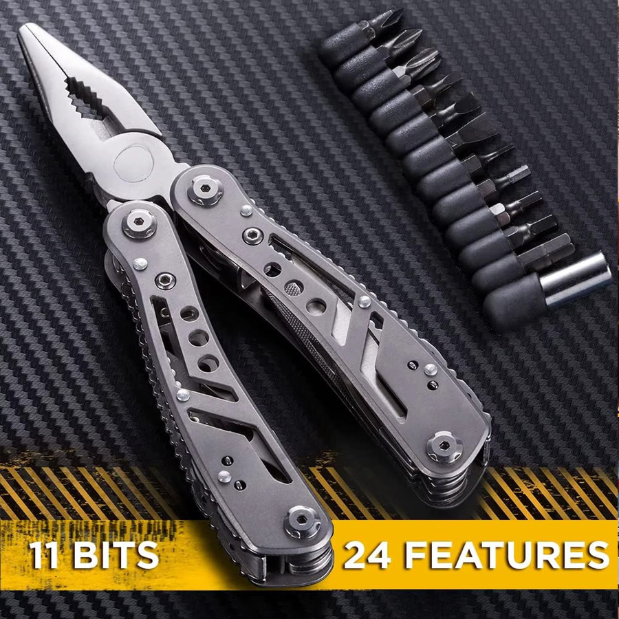 DUTRIEUX Multifunktions Multitool Zange in Silber mit Messer und EDC-Funktionen aus Metall - Bild 6