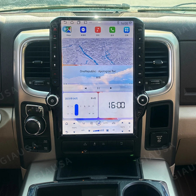 YANFU 14,5 Zoll Android 14 Multimedia-Autoradio mit Qualcomm Prozessor und CarPlay für Dodge RAM 1500 2500 3500 (2013-2018), Schwarz - Bild 1