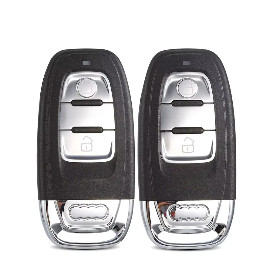 Whatskey Smart Key Shell Abdeckung für Audi A4L A4 A3 A5 A6 A8 Q5 Q7 RS4 RS5, Ersatz Fernbedienung Schlüssel Etui mit 3 Tasten und ungeschnittener Klinge, Schwarz - Bild 3
