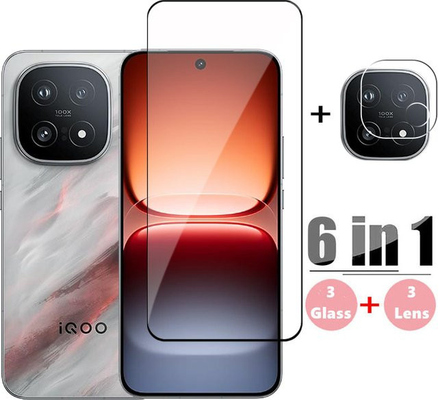 6in1 Schutzset für iQOO 15 mit gehärtetem Glas Displayfolie und Objektivschutz, transparent, 6,85 Zoll - Bild 1