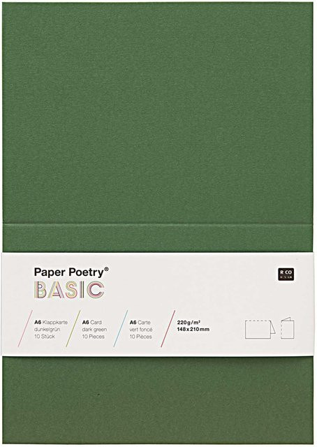 Rico Design Paper Poetry Klappkarten Basic A6 in Dunkelgrün, 10 Stück - Bild 1