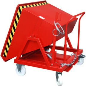 Bauer Südlohn Kippmulde KS 400 aus Stahl in Rot, B 122 cm, T 120 cm, H 111,5 cm - Bild 1