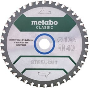 Metabo Kreissägeblatt steel cut/sandwich panel - classic in Silber, Durchmesser: 165 mm, Bohrung: 20 mm, Zähnezahl: 40 - Bild 1