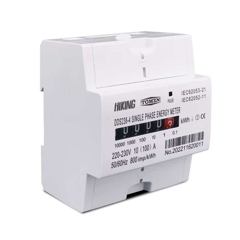 TOMZN DIN-Schienen-Energiezähler Einphasig mit KWh-Überwachung 220-230VAC 60A 100A 50/60Hz 800/1600imp/kWh mit mechanischer Zähleranzeige - Bild 2