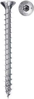 Fischer Power-Fast II Spanplattenschrauben aus Stahl, galvanisch verzinkt, Farbe: Silber, Durchmesser: 4 mm, Länge: 45 mm, 1000 Stück - Bild 1