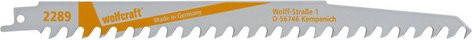 Wolfcraft Säbelsägeblatt für Holz aus Edelstahl, Farbe: Silber und Orange, Länge: 220 mm - Bild 1