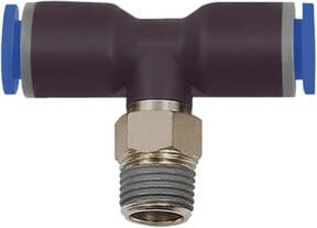Riegler T-Steckverschraubung Blaue Serie, drehbar, R 1/4, Durchmesser 8 mm, blau - Bild 1