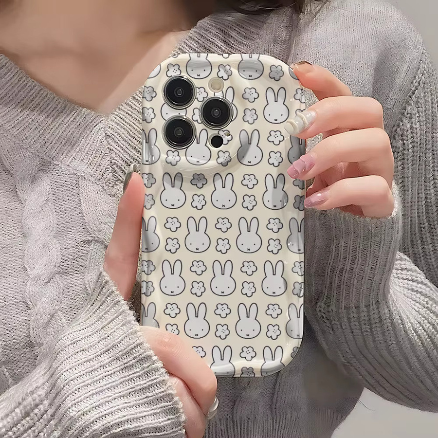 White Rabbit M-MiffIes Handyhülle für Motorola Moto G84 G75 G60 G54 G53 G52 G35 G34 G24 G22 Edge 50 E22 E14 5G mit 3D Wave Soft Capa in Weiß - Bild 3