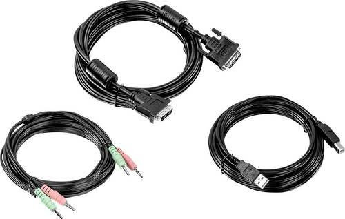 TrendNet KVM Adapter Schwarz mit DVI-Stecker 18+5pol., USB 2.0 und 3,5mm Klinkenstecker - Bild 1