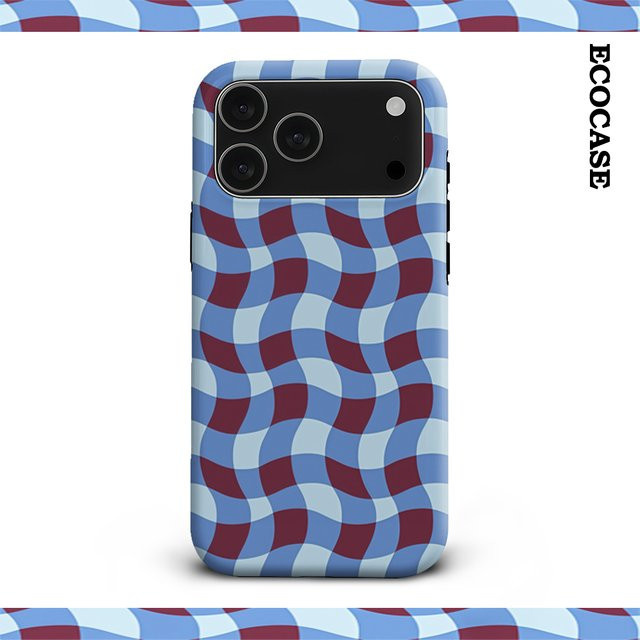 Illusion Wave Checker Handyhülle für iPhone 17 16 15 14 13 12 11 Pro Max Plus mit doppelschichtiger Rückseite in Multicolour - Bild 1