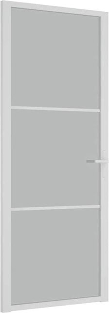 vidaXL Innentür modern in Weiß mit Mattglas und Aluminium, B/H: 83 x 201,5 cm - Bild 1