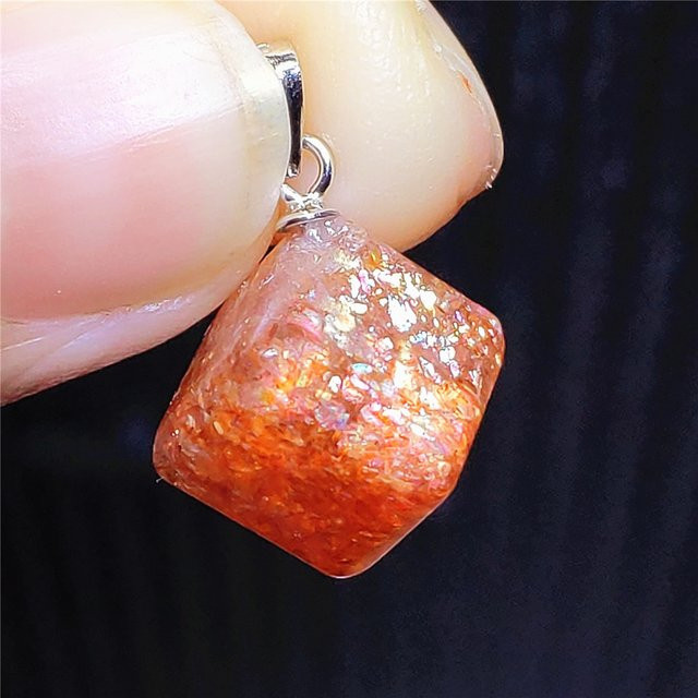 MUKO GEMS Anhänger Sonnenstein, Orange, 10x10mm, Damen Herren - Bild 1