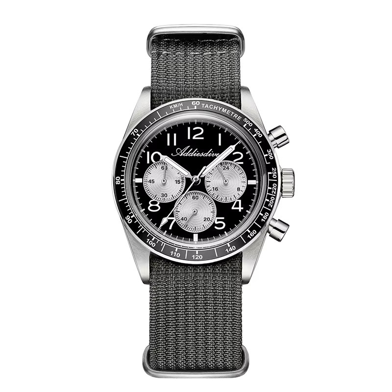 ADDIESDIVE Chronograph, Quarz, Keramik, 37 mm, Herren, Schwarz - Bild 5