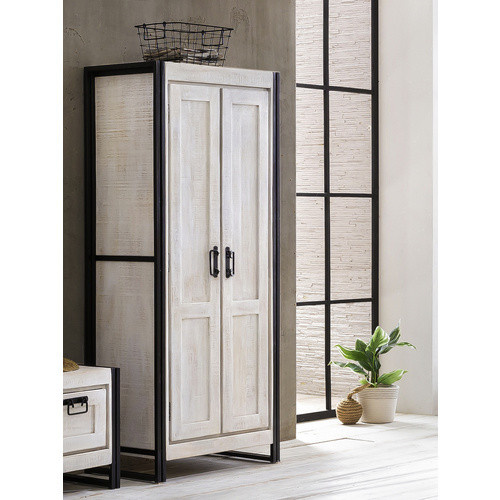 SIT Schrank WHITE PANAMA aus Mangoholz und Metall, 2-türig, Weiss, B/T/H: 80 x 45 x 180 cm - Bild 2