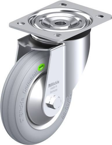Blickle Lenkrolle L-VW 162R-SG-FA in Grau, verzinkter Stahl, Rad-Durchmesser: 160 mm, Tragfähigkeit: 70 kg - Bild 1