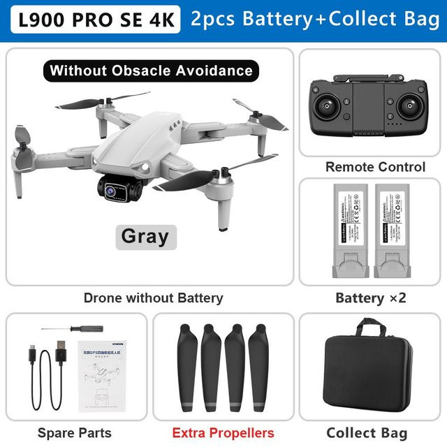 LYZRC TOP L900 PRO SE Drohne 4K mit GPS, 5G WIFI, bürstenlosem Motor und Dual Kamera, faltbarer RC Quadcopter FPV in Weiß inklusive 2 Akkus - Bild 1