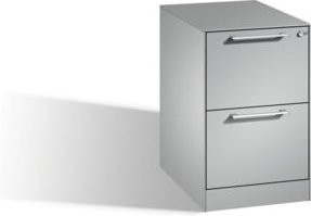 C+P Hängeregistraturschrank Asisto für Hängehefter DIN A4, 2 Schübe, einbahnig, Weißaluminium, B: 60 cm, H: 71 cm, T: 44 cm - Bild 1