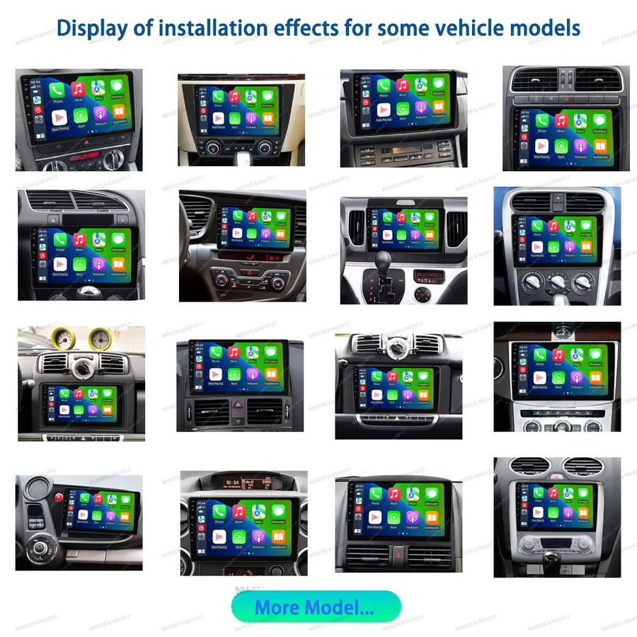NaviTree Android 14 2Din Auto Radio Multimedia Video Player mit DVR Monitor und Rückfahrkamera Display Bildschirm, CarPlay, Schwarz, Universal Host - Bild 2