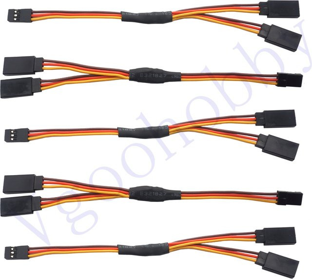 Servo-Splitterkabel im JR-Stil mit 1 Stecker auf 2 Buchsen, 150 mm Verlängerungskabel für RC-Cars, Hubschrauber und Drohnen - Bild 1