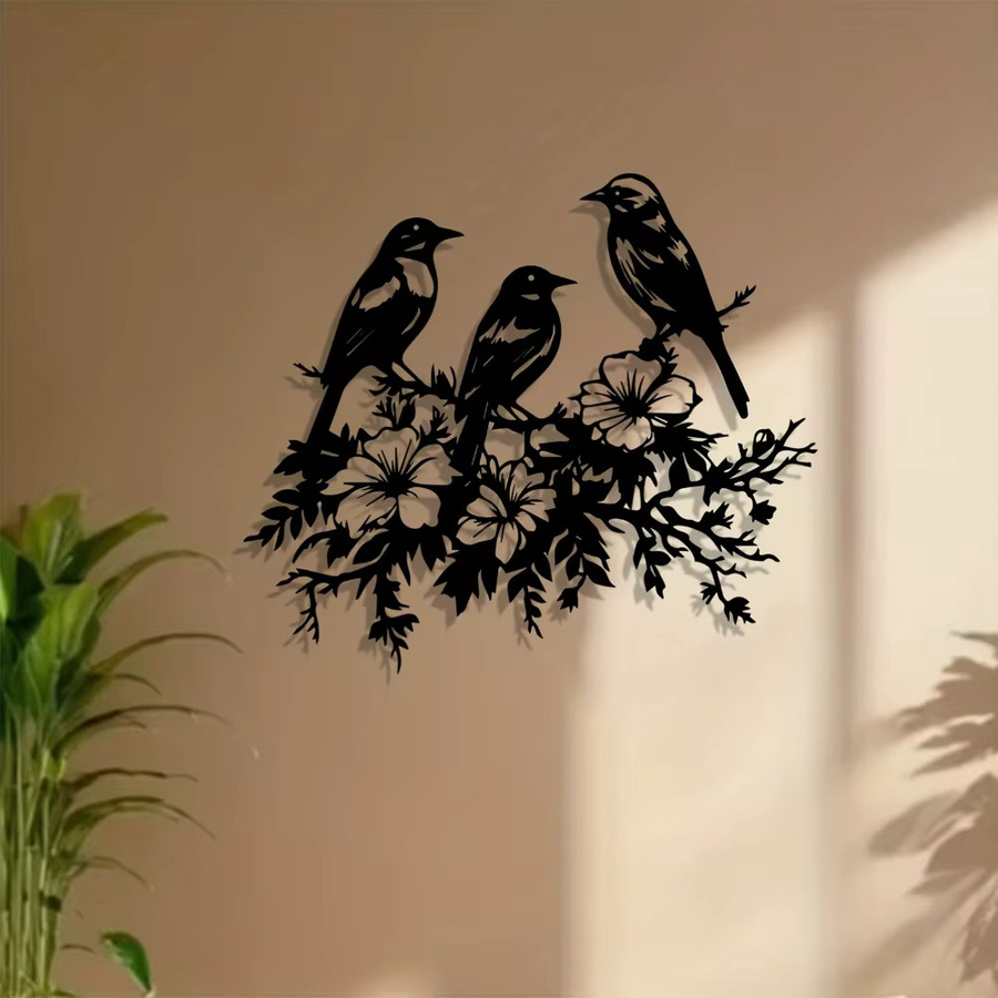 Wetterbeständiges Aluminium-Wandbild mit Vogelmotiv in Schwarz von CIFBUY - Bild 2