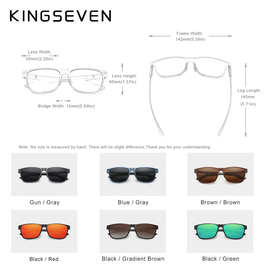 Kingseven Sonnenbrille, Unisex, Vollrand, Aluminium, rectangular - Bild 4