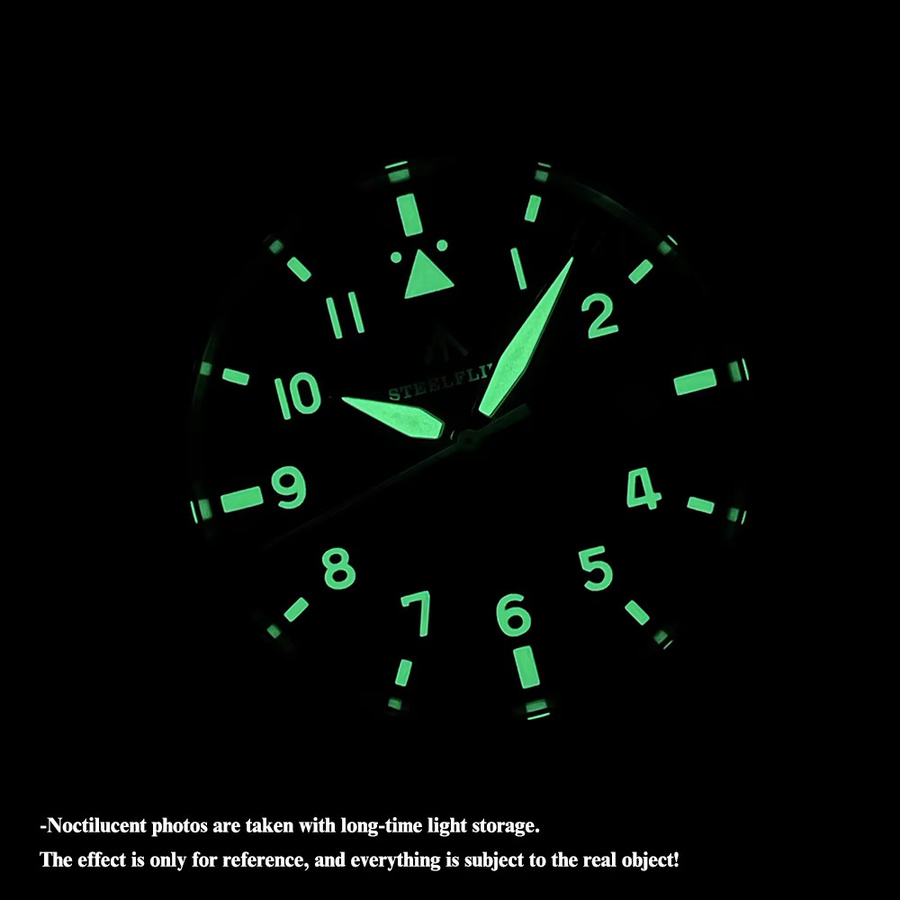 STEELFLIER Herrenuhr, Automatik, Edelstahl, Blau, Leder, 20 ATM - Bild 2