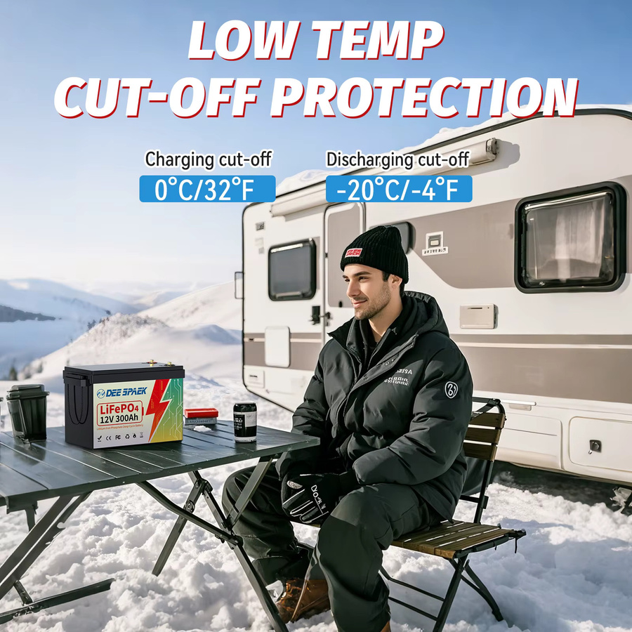 Deespaek 12V 300Ah LiFePO4 Lithiumbatterie mit 200A BMS für Wohnmobile, Off-Grid-Systeme und Boote - Bild 4