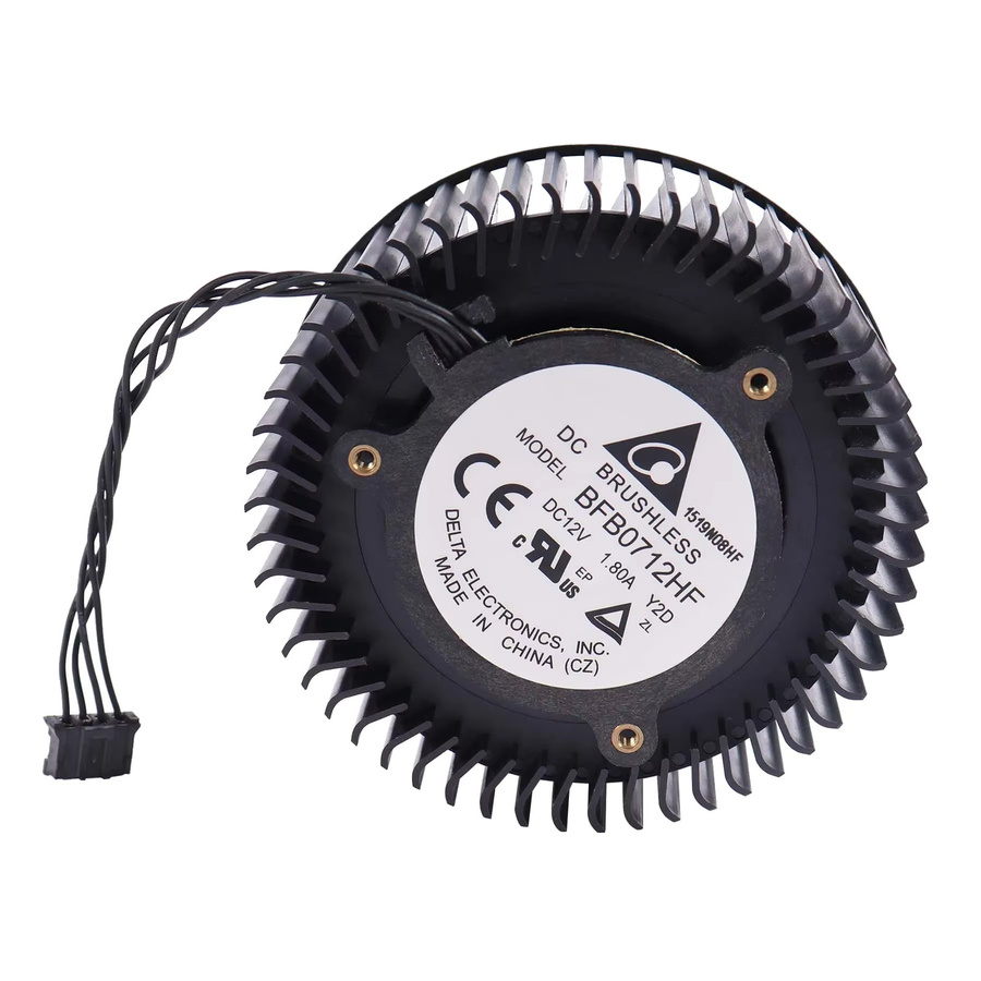Blurolls Nevermore StealthMax kompatibler Delta BFB0712HF Turbinenlüfter für 3D-Drucker und Luftreiniger, Schwarz, B: 65 mm, T: 25 mm, 12 V - Bild 2