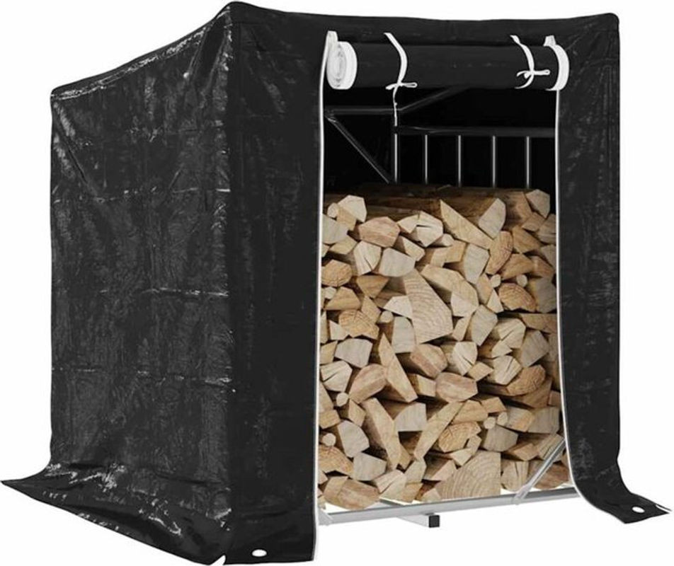 vidaxl Brennholzregal mit Regenschutz B: 100,5 cm, T: 100,5 cm, H: 110,5 cm - Bild 1