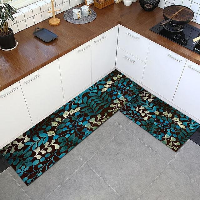 Anti-Slip Fußmatte mit Streifenmuster von Yiran Furniture für Küche, Flur und Wohnzimmer, Mehrfarbig, B: 60 cm, T: 40 cm - Bild 1