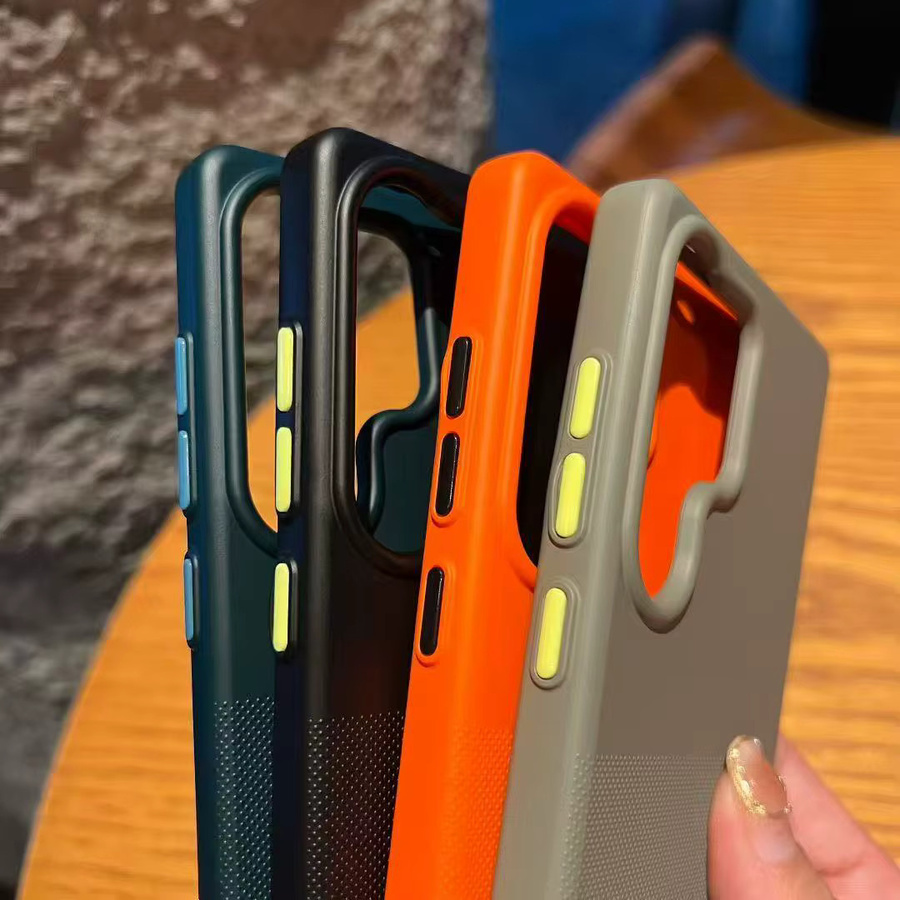 Samsung MagSafe Magnetische Hülle mit Punktmuster für Galaxy S26 Ultra und S25 Ultra in Sandstein und Orange, rutschfeste und stoßfeste Abdeckung - Bild 3