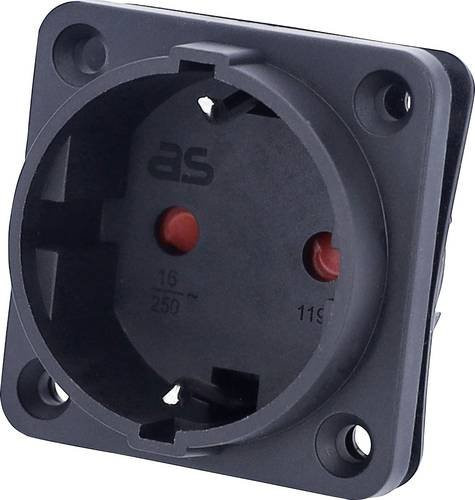 AS Schwabe Einbau-Steckdose IP20 Schwarz - Bild 1
