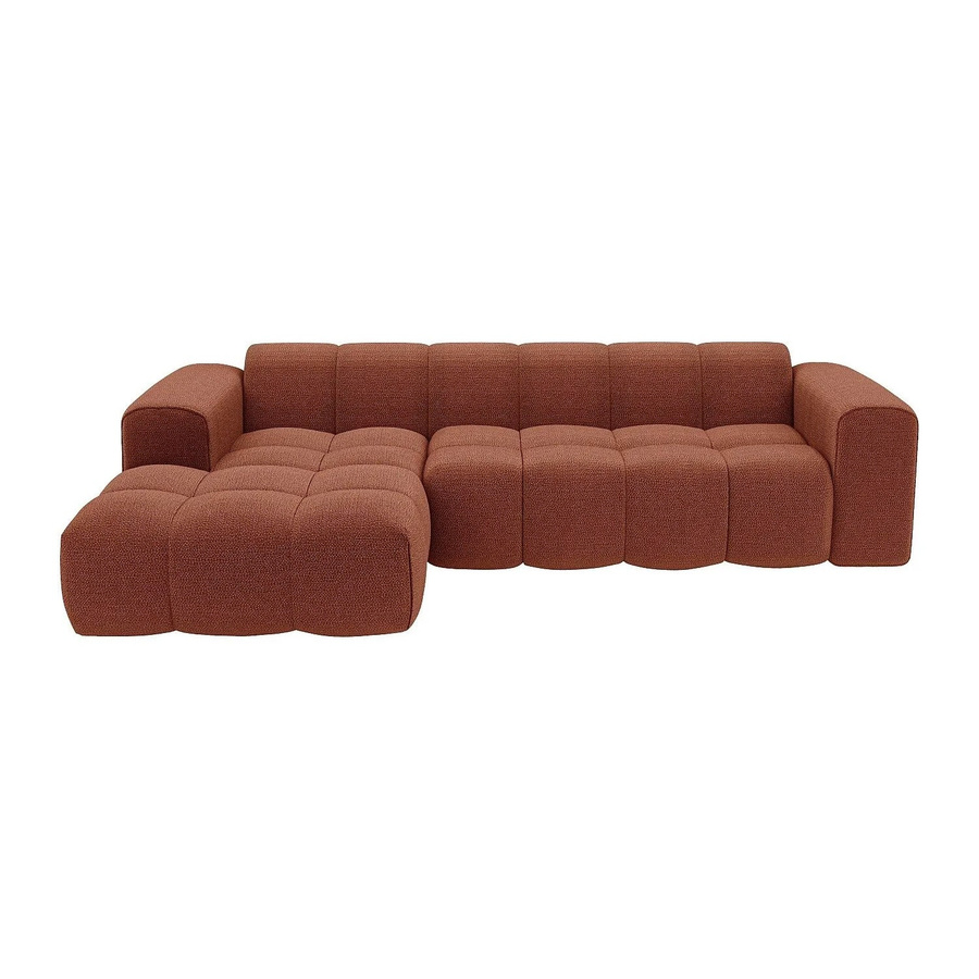 Maison Céphy Sofa Caleso in L-Form, Farbe Terracotta, Breite: 284 cm - Bild 2