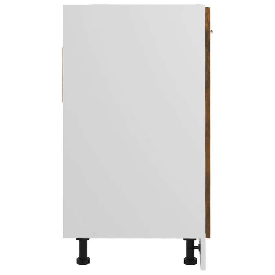 vidaXL Spülenunterschrank in Räuchereiche mit Türen und Regalböden, B/T/H: 80 x 46 x 81,5 cm - Bild 4