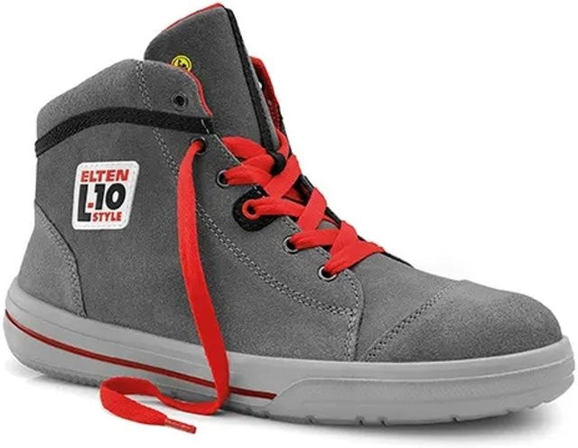 Elten Sicherheitsschnürstiefel Vintage Mid ESD S3 aus Rindleder in Grau, Größe 44 - Bild 1