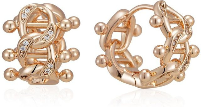 Creolen Kupfer, Roségold, Zirkonia, Damen, Vintage - Bild 1