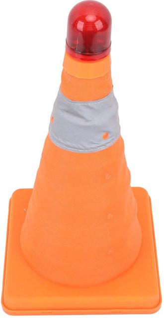 Verkehrskegel zusammenklappbar und tragbar mit reflektierender Oberfläche und LED-Warnleuchte, Farbe: Grau und Orange, H x B x T: 30 x 19 x 19 cm - Bild 1