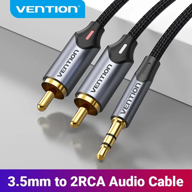 Vention Audiokabel 3,5 mm Klinke auf 2RCA Splitter für Smartphone, Verstärker und Heimkino - Bild 1