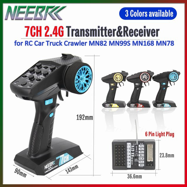 NEEBRC 7-Kanal 2,4G Fernsteuerungssystem & Empfänger mit 6-Pin-Lichtstecker, Zubehör - Bild 1